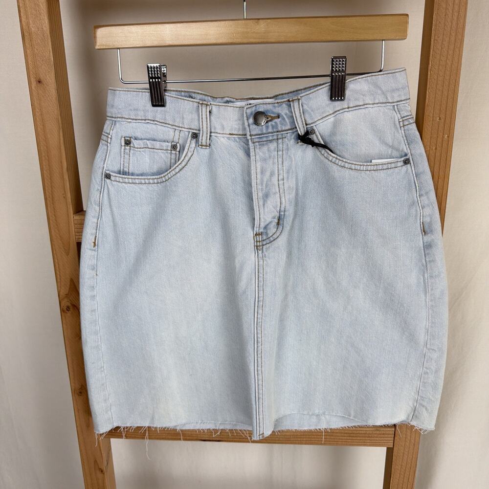 NWT Velvet Heart "Kayla" Blue High Waist 5-pocket Denim Mini Skirt 28 #0705